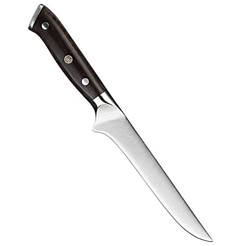 Boning Knife, 6" inch Kitchen Boning Knife Ebony Very Sharp Butcher Knife Stainless Steel Bone Meat Fruit Vegetables Fish Chef Knife BY ZZYY (Color : With Leather Sheath)