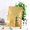 100 Pcs Kraft Paper Food Bag with Zip Lock, Reusable Sealing Bag Pouch with Clear Window for Storing Cookie Dried Food Snack (20x30cm) view 3