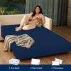 4 Piece Sleeper Sofa Luxury Bed Sheet Set 100% Egyptian Cotton 800 Thread Count Twin Size Sleeper Sofa (36" x 72") Inch Fits Mattresses Up to 5" Drop - Navy Blue Stripe view 2