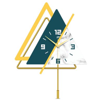 Clock Gold Wall Clock for Living Room Decor, DIY Wall Clocks with Pendulum, Wall Clock 3D for Bedroom Kitchen Office Home, Silent Non Ticking