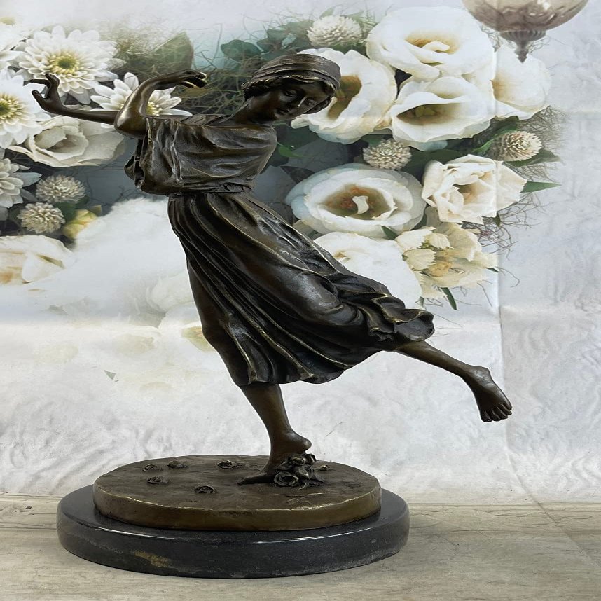 Art Nouveau Hot Cast Handcrafted Gypsy Dancer Bronze Masterpiece Gorgeous Statue