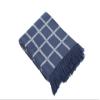 SAOL Irish Merino Wool Throw Blanket - Washable Knit Blanket Made in Ireland 75" by 57" - Oxford Blue view 2