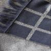 SAOL Irish Merino Wool Throw Blanket - Washable Knit Blanket Made in Ireland 75" by 57" - Oxford Blue view 3