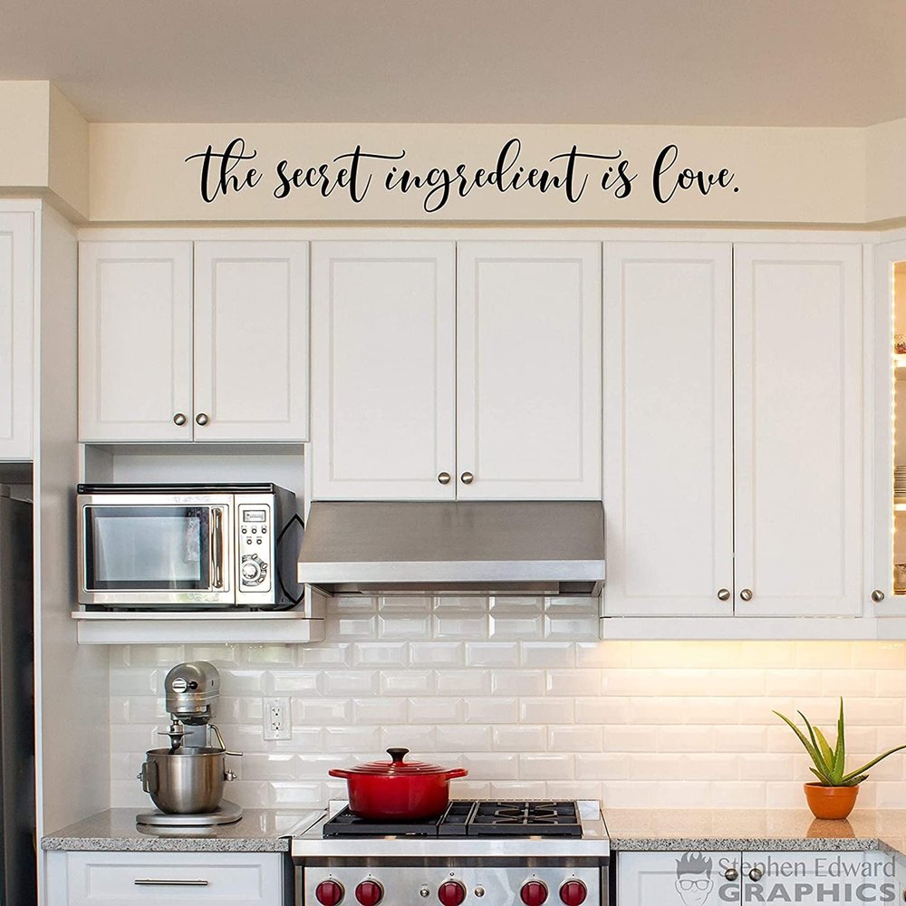 Mesllings The Secret Ingredient is Love Wall Art Decor - 50 inches Stickers Quotes Decal Inspirational DIY Modern Couples Quote Sticker for Living Room Bedroom Home Decor, 132222