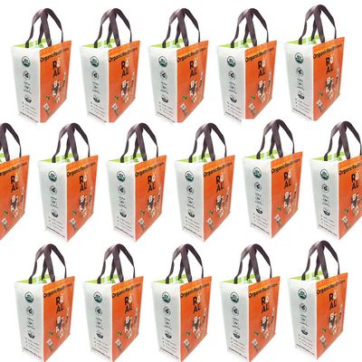 Organic Real Bar Medium Reusable Weather Proof Compact Grocery Bags Multi-Color 1 - 150 Bags (15))