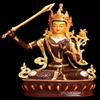Brass Famille Rose & Gild Wisdom Buddha Wenshu Manjushri Bodhisattva Statue (24#) view 2