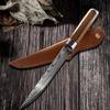 Boning Knife, Damascus Boning Knife Laser Pattern Kitchen Knife Stainless Steel Butcher Knife for Meat Bone Fruit Fish Vegetables Chef Knife BY ZZYY view 2