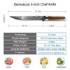 Boning Knife, Damascus Boning Knife Laser Pattern Kitchen Knife Stainless Steel Butcher Knife for Meat Bone Fruit Fish Vegetables Chef Knife BY ZZYY view 3
