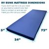 Foamma 5 x 24 x 72 Water Resistant Memory Foam RV Bunk Mattress, Firm High Density Foam Base, Comfortable and Durable Polyester Cover, Truck, Camper, Travel Trailer, Made in USA view 2