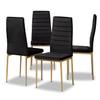 Baxton Studio Armand Black and Gold Finished Metal Dining Chair (Set of 4) view 1