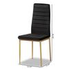 Baxton Studio Armand Black and Gold Finished Metal Dining Chair (Set of 4) view 3