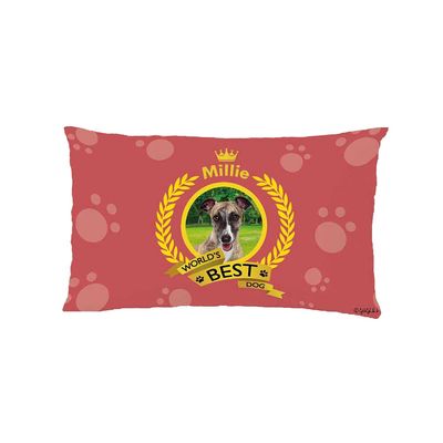 GUGLILI Custom Name Throw Pillow Cover World's Best Dog Whippet Dog Paws Decor Cushion Covers Pillowcase for Sofa Couch Bedroom Home 12x20 Inch Rectangle Red