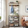 VASAGLE Hall Tree with Shoe Bench, Coat Rack Shoe Bench, 5-Tier Shoe Rack Different Heights, 5 Dual Hooks, Top Shelf, Entryway Organizer, Hallway Bedroom Dorm, Rustic Brown and Black UHSR408B01 view 4