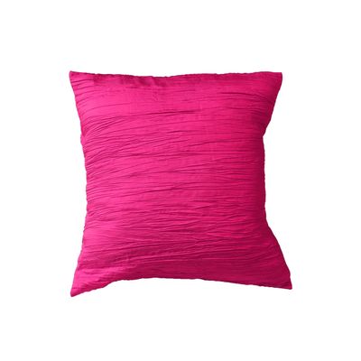 lovemyfabric Crinkle Taffeta Crushed Style Decorative Throw Pillow Cushion Cover/Home Dcor, Bedroom, Sofa, Kitchen, Classroom, Living Room, Interior Design (24" x 24", Fuchsia)