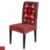 4Pcs Christmas Dining Chair Covers Protector Stretch Removable Washable Seat Cushion Slipcover, Elks Winter Snowflake Seat Cover Spandex for Dining Room Restaurant Hotel Classic Red Green Grid Border view 1