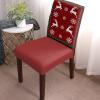 4Pcs Christmas Dining Chair Covers Protector Stretch Removable Washable Seat Cushion Slipcover, Elks Winter Snowflake Seat Cover Spandex for Dining Room Restaurant Hotel Classic Red Green Grid Border view 2