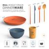 DINETHICS Wheat Straw Dinnerware Sets For 4 - Camping Plates Cups And Bowls Set - Dishwasher Microwave Safe Dishes - Alternate To Plastic Dinnerware Set - Wheat Straw Plates And Bowls Sets - RV Dishes view 2