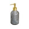 Layboo Concise Vertical Stripe Ceramic Hand Soap Dispenser, Decorative Liquid Soap & Lotion Dispenser Hand Soap Dispenser, for Kitchen or Bathroom Countertops 400ML (Grey) view 1