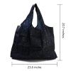 BEEFLYING 3 Pcs Foldable Large Nylon Grocery Bags Reusable Waterproof Shopping Tote Bags Moon Pattern with Pouch and Bag Handle view 2