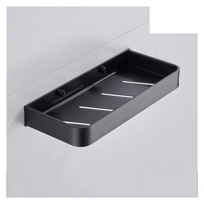 Bathroom Black Shelf With Towel Bar, Space Aluminum Corner Shelves Towel Rack with Hook Kitchen Storage Rack TMP1105 (Color : 23cm)