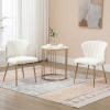 ANOUR Modern Dining Chairs, Velvet Accent Living Room Chairs, Set of 2, Upholstered Side Chair with Golden Metal Legs for Dining Room Kitchen Vanity Patio (White, 2 Pack) view 2