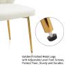 ANOUR Modern Dining Chairs, Velvet Accent Living Room Chairs, Set of 2, Upholstered Side Chair with Golden Metal Legs for Dining Room Kitchen Vanity Patio (White, 2 Pack) view 4