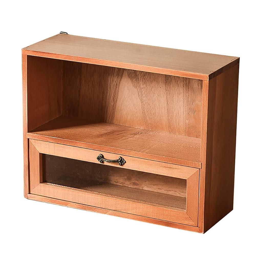 KESYOO Retro Wooden Desktop Organizer Durable Jewelry Organizer with DrawerDecoration Supplies