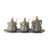 Storage Jars Spice Containers Set with Lids Ceramic Seasoning Box Seasoning Bottle with Lid Dust-proof Seasoning Container Restaurant Seasoning Container Perfect for Home Use 3 Pieces Condiment Jar Sp view 1