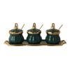 Storage Jars Spice Containers Set with Lids Ceramic Seasoning Box Seasoning Bottle with Lid Dust-proof Seasoning Container Restaurant Seasoning Container Perfect for Home Use 3 Pieces Condiment Jar Sp view 1