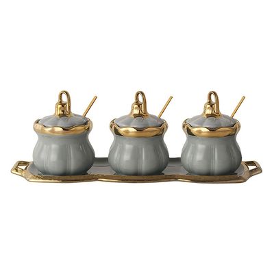 Storage Jars Spice Containers Set with Lids Ceramic Seasoning Box Seasoning Bottle with Lid Dust-proof Seasoning Container Restaurant Seasoning Container Perfect for Home Use 3 Pieces Condiment Jar Sp