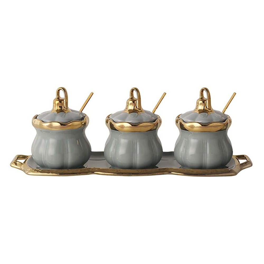 Storage Jars Spice Containers Set with Lids Ceramic Seasoning Box Seasoning Bottle with Lid Dust-proof Seasoning Container Restaurant Seasoning Container Perfect for Home Use 3 Pieces Condiment Jar Sp
