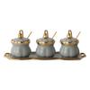 Storage Jars Spice Containers Set with Lids Ceramic Seasoning Box Seasoning Bottle with Lid Dust-proof Seasoning Container Restaurant Seasoning Container Perfect for Home Use 3 Pieces Condiment Jar Sp view 1