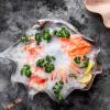 AIZYR ABS Resin Sashimi Sushi Serving Tray Plate Platter Dish Home Kitchen Food Fruit Tray for Wedding Birthday Party Self-Service Dining,Blue view 3