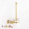 YRHH Toilet Brushes and Toilet Brush Holder Set Natural Marble Copper Antique Gold Plated Toilet Brush Holder Toilet Restroom Supplies view 4
