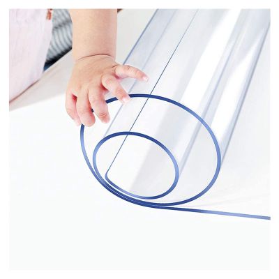 AYLYHD 1.5mm Thickness Table Cloth Transparent Waterproof Clear Plastic PVC Soft Glass Table Protector for Dining Room Table Desk (Color : 1.5mm, Size : 140x300cm)