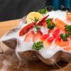 AIZYR ABS Resin Sashimi Sushi Serving Tray Plate Platter Dish Home Kitchen Food Fruit Tray for Wedding Birthday Party Self-Service Dining,Brown view 4
