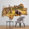 3D Wall Decal Animals Giraffe Hole in Wall Sticker Elephant Wall Decor Leopard Vinyl Decal Removable 3D Wall Sticker Poster Kids Wall Stickers Mural Smashed Wall Art Removable Poster,32'' ar422 view 1