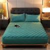 CFYCYHDZHT Cozy T-Shirt Soft,Thick Quilted Crystal Velvet Mattress Protection Cover, Warm Non Slip Embroidered Fitted Sheet for Single Double Bed Green 120cmx200cm view 1
