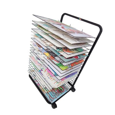 LYLFF Storage Racks for Drying Easels, Oil Painting Magazines, Etc., Removable Folders, Space-Saving Thousand-Layer Racks (Color : H97CM, Size : 20 Floors)