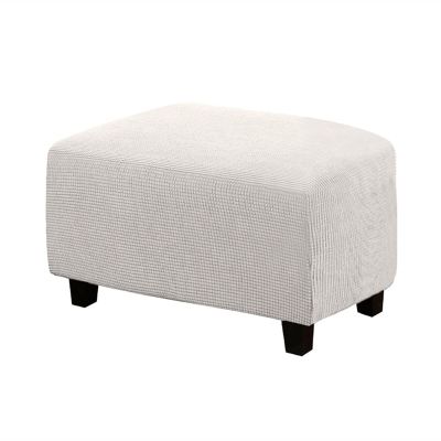 YSLJW Footrest Cover Velvet Ottoman Slipcovers Elastic Sofa Foot Rest Stool Cover Removable Footstool Protector (Color : White, Size : Large)
