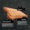 Medium Wood Cutting Board from American Cherry - A Reversible Butcher Block That Comes with Juice Groove for Cutting Meat and Juicy Veggies Easily - Cherry Chopping Board - 16x12x1.5" view 3