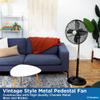 Westinghouse Retro/Vintage Metal Electric Fan 16 Inches With Adjustable Tilt & Base Height Of 37" - 51.5" - 90 Oscillating And 3 Speeds - Ideal For Home, Floor, Room, Bedroom, Black view 2