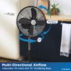 Westinghouse Retro/Vintage Metal Electric Fan 16 Inches With Adjustable Tilt & Base Height Of 37" - 51.5" - 90 Oscillating And 3 Speeds - Ideal For Home, Floor, Room, Bedroom, Black view 3