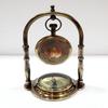 Antique Finish Brass Desk Clock with Base Compass Premium Look Decorative Desktop Clock Display Stand Clock by Ascent Gifts. view 3