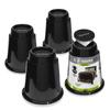 Slipstick CB671 5 Inch Bed Risers/Furniture Raisers with Steel Reinforced Holder Top, Lifts Height 5" (4 Pack) Supports 2,640 Pounds, Round, Black, Stackable with CB674 & CB672 view 1