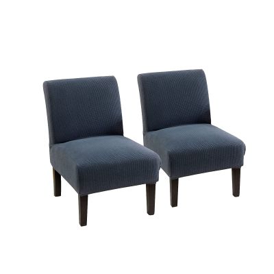 2psc Armless Chair Covers, Accent Chair Slipcover Non-Slip Slipper Chair Furniture Protector for Dining Living Room Armless Accent Chair