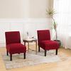2psc Armless Chair Covers, Accent Chair Slipcover Non-Slip Slipper Chair Furniture Protector for Dining Living Room Armless Accent Chair view 3