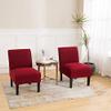 2psc Armless Chair Covers, Accent Chair Slipcover Non-Slip Slipper Chair Furniture Protector for Dining Living Room Armless Accent Chair view 3