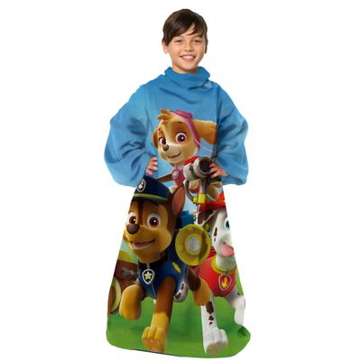 Northwest Paw Patrol Race to Rescue Youth Silk Touch Comfy Throw Blanket with Sleeves, 48" x, 48"