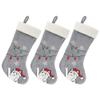 BambooMN 18" Classic Embroidered Sequined Animal Christmas Stocking - Naughty Cat Grey - 3 Units view 1